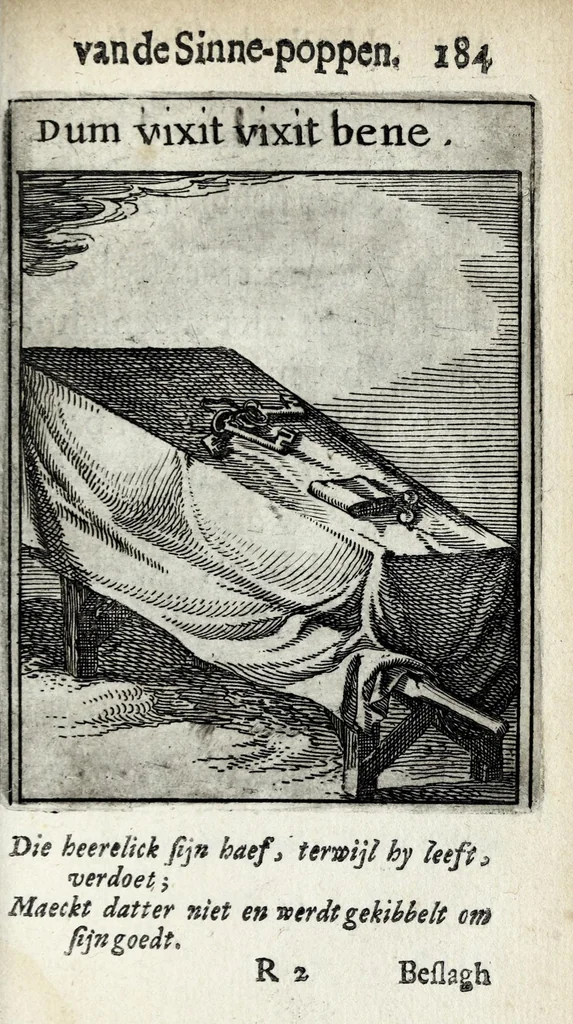 An illustration from Roemer Visschers Zinne-poppen : alle verciert met rÿmen en sommighe met proze, 1669, leaf 399