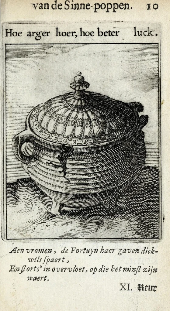 An illustration from Roemer Visschers Zinne-poppen : alle verciert met rÿmen en sommighe met proze, 1669, leaf 43