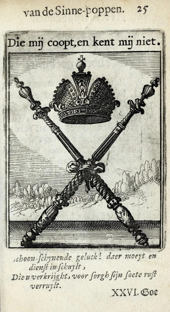 An illustration from Roemer Visschers Zinne-poppen : alle verciert met rÿmen en sommighe met proze, 1669, leaf 77