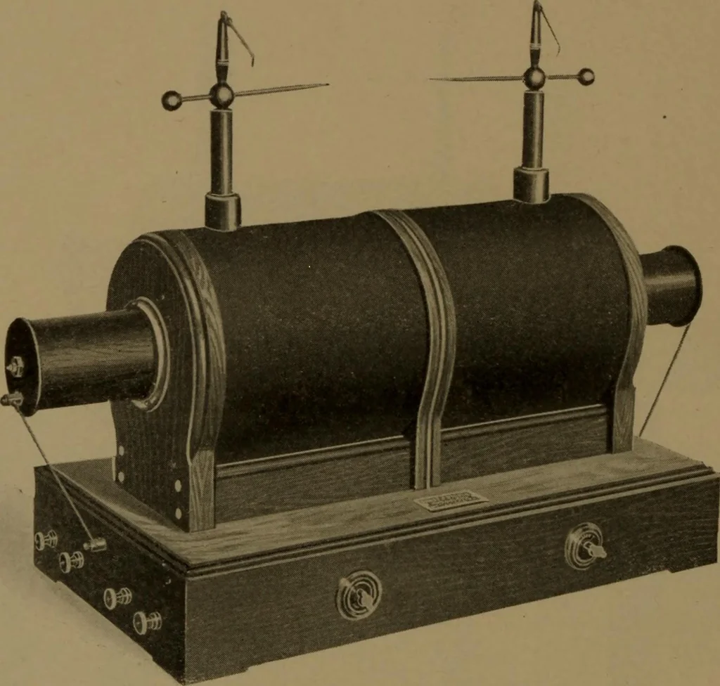 An illustration from "Roentgen" induction coils and other X-ray apparatus, 1903, leaf 13