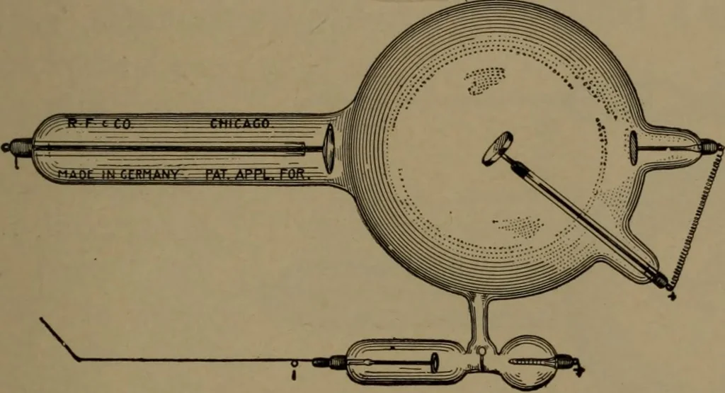 An illustration from "Roentgen" induction coils and other X-ray apparatus, 1903, leaf 28