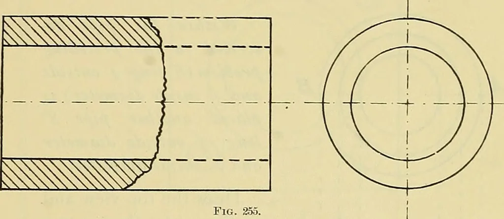 An illustration from Rogers' drawing and design; an educational treatise relating to linear drawing; machine design; working drawings; transmission methods; steam, electrical and metal working machines and parts; lathes; boiler and parts; instruments and their use; tables, etc, 1913, leaf 128