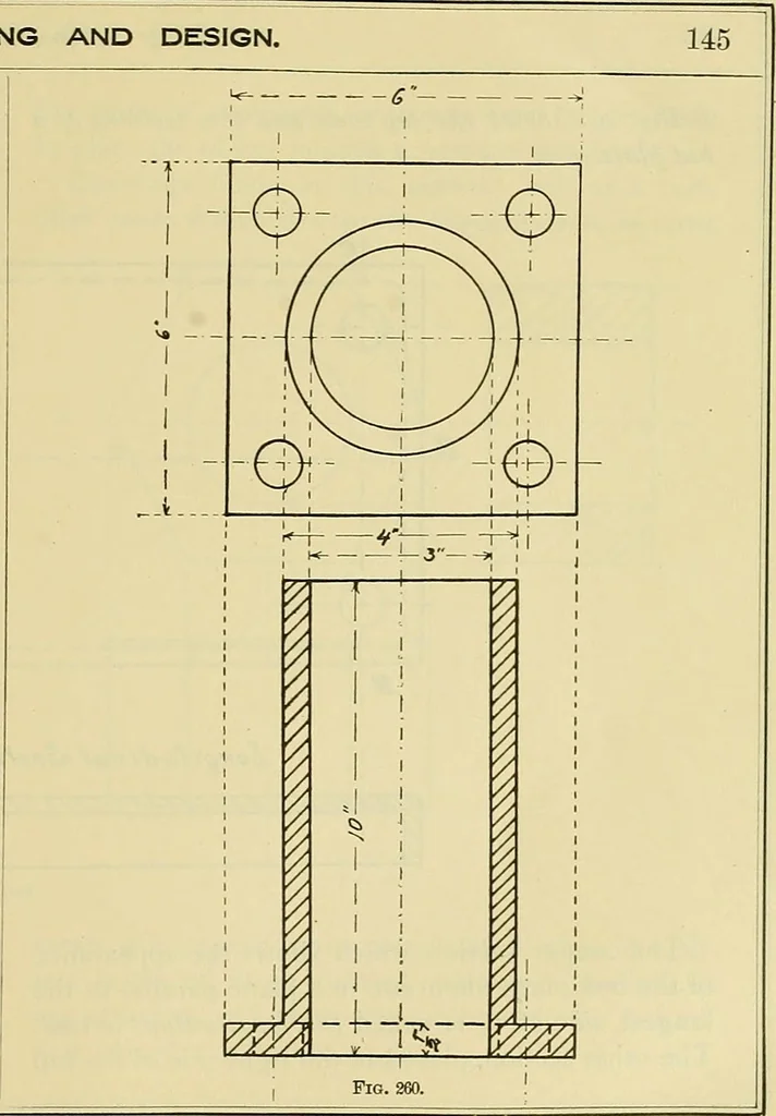 An illustration from Rogers' drawing and design; an educational treatise relating to linear drawing; machine design; working drawings; transmission methods; steam, electrical and metal working machines and parts; lathes; boiler and parts; instruments and their use; tables, etc, 1913, leaf 130