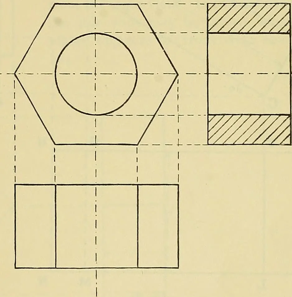 An illustration from Rogers' drawing and design; an educational treatise relating to linear drawing; machine design; working drawings; transmission methods; steam, electrical and metal working machines and parts; lathes; boiler and parts; instruments and their use; tables, etc, 1913, leaf 132