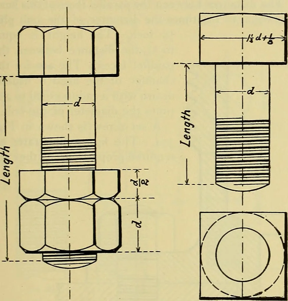 An illustration from Rogers' drawing and design; an educational treatise relating to linear drawing; machine design; working drawings; transmission methods; steam, electrical and metal working machines and parts; lathes; boiler and parts; instruments and their use; tables, etc, 1913, leaf 216