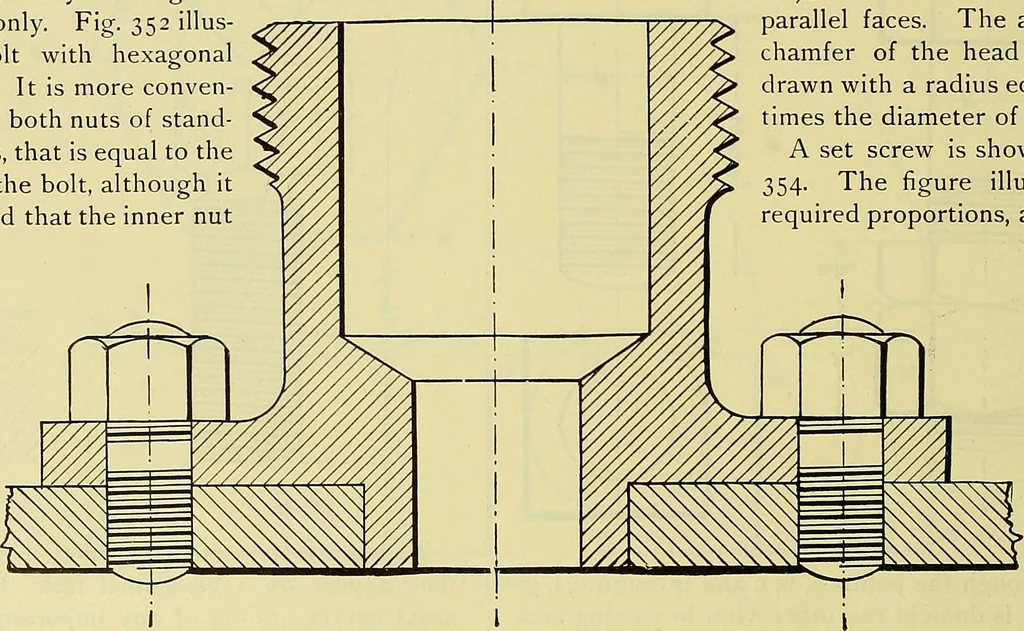 An illustration from Rogers' drawing and design; an educational treatise relating to linear drawing; machine design; working drawings; transmission methods; steam, electrical and metal working machines and parts; lathes; boiler and parts; instruments and their use; tables, etc, 1913, leaf 217