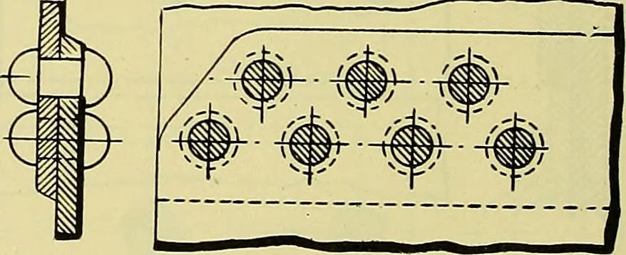 An illustration from Rogers' drawing and design; an educational treatise relating to linear drawing; machine design; working drawings; transmission methods; steam, electrical and metal working machines and parts; lathes; boiler and parts; instruments and their use; tables, etc, 1913, leaf 225