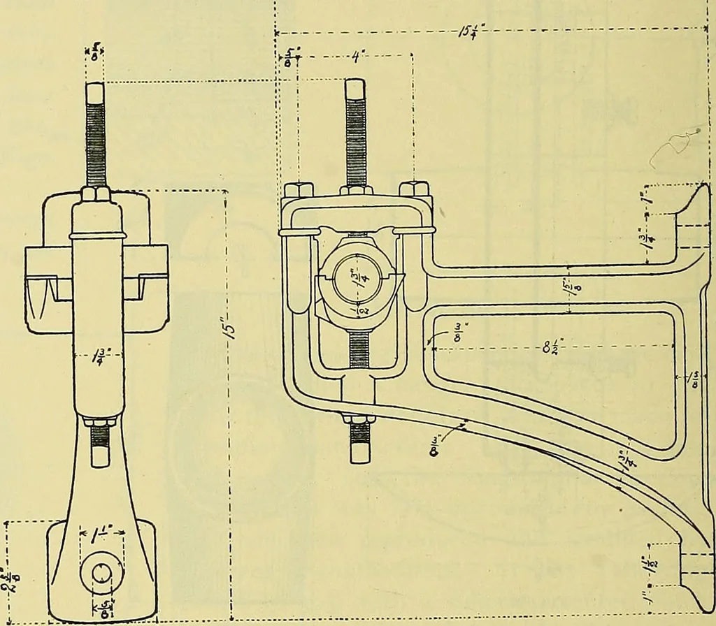 An illustration from Rogers' drawing and design; an educational treatise relating to linear drawing; machine design; working drawings; transmission methods; steam, electrical and metal working machines and parts; lathes; boiler and parts; instruments and their use; tables, etc, 1913, leaf 237