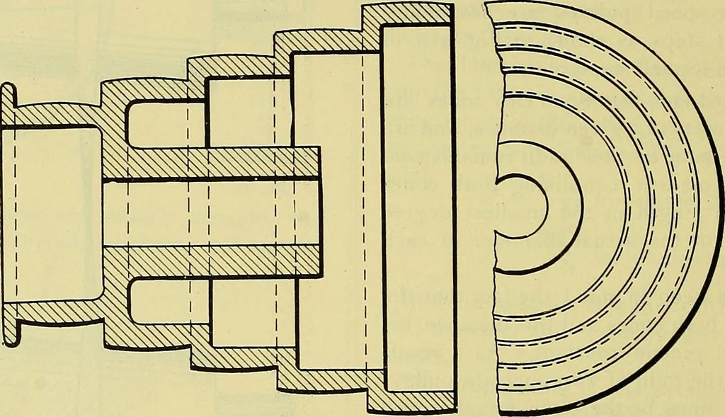 An illustration from Rogers' drawing and design; an educational treatise relating to linear drawing; machine design; working drawings; transmission methods; steam, electrical and metal working machines and parts; lathes; boiler and parts; instruments and their use; tables, etc, 1913, leaf 251