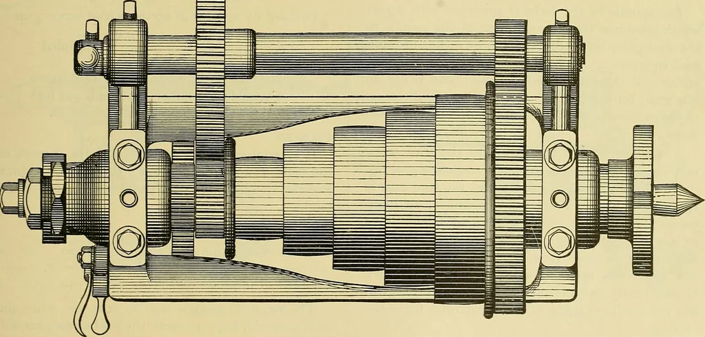 An illustration from Rogers' drawing and design; an educational treatise relating to linear drawing; machine design; working drawings; transmission methods; steam, electrical and metal working machines and parts; lathes; boiler and parts; instruments and their use; tables, etc, 1913, leaf 298