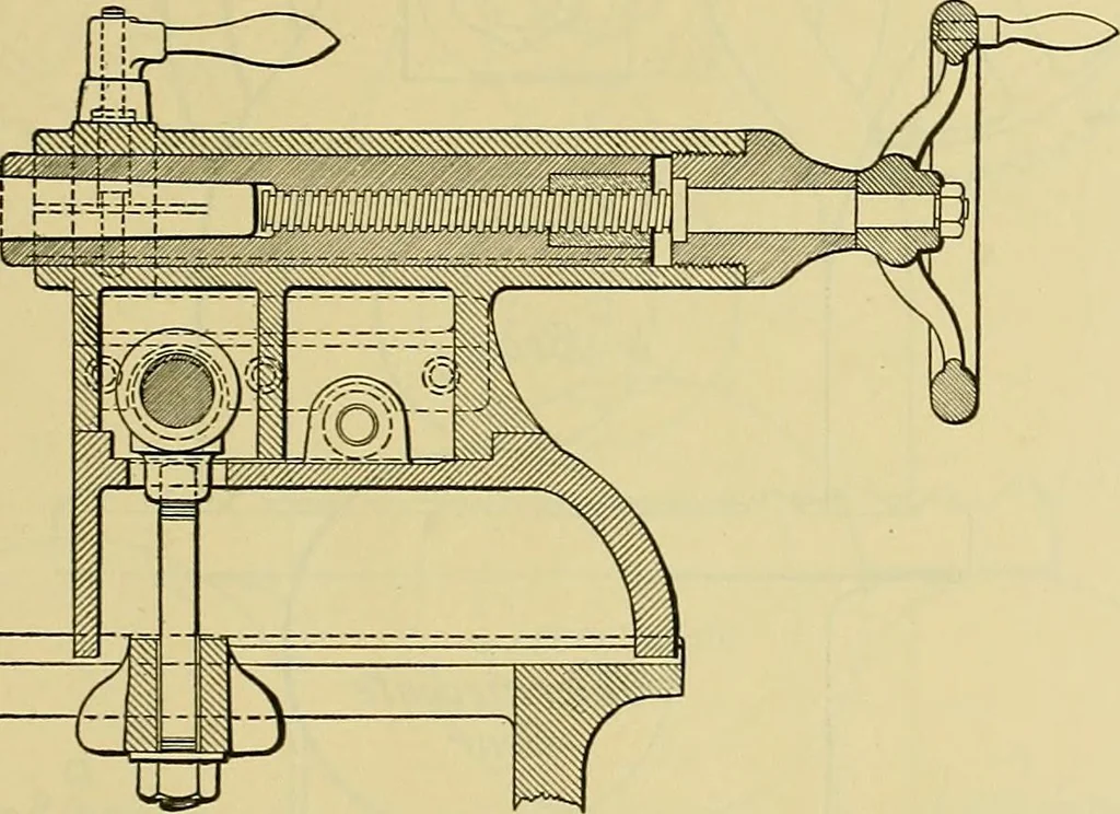 An illustration from Rogers' drawing and design; an educational treatise relating to linear drawing; machine design; working drawings; transmission methods; steam, electrical and metal working machines and parts; lathes; boiler and parts; instruments and their use; tables, etc, 1913, leaf 300