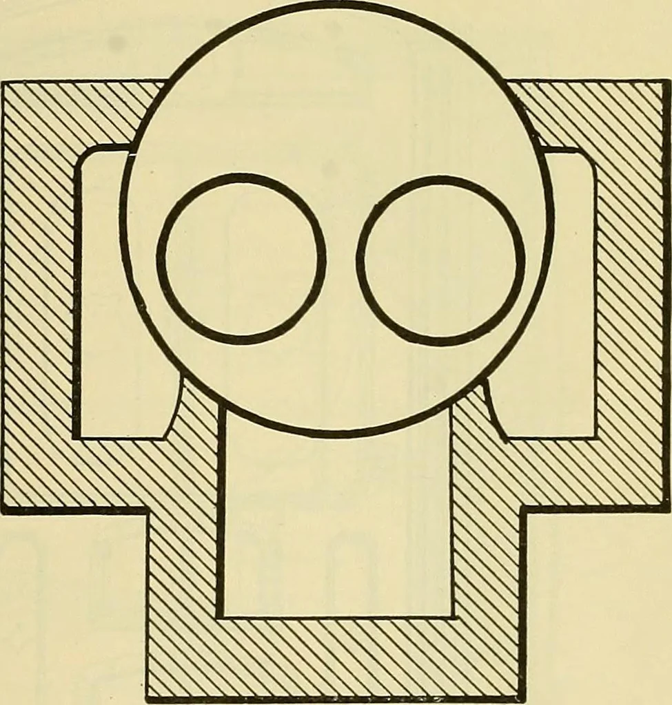 An illustration from Rogers' drawing and design; an educational treatise relating to linear drawing; machine design; working drawings; transmission methods; steam, electrical and metal working machines and parts; lathes; boiler and parts; instruments and their use; tables, etc, 1913, leaf 312
