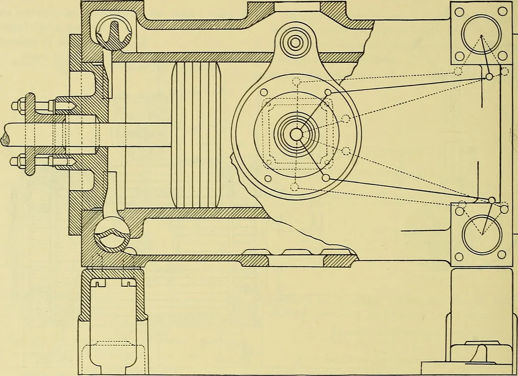 An illustration from Rogers' drawing and design; an educational treatise relating to linear drawing; machine design; working drawings; transmission methods; steam, electrical and metal working machines and parts; lathes; boiler and parts; instruments and their use; tables, etc, 1913, leaf 355