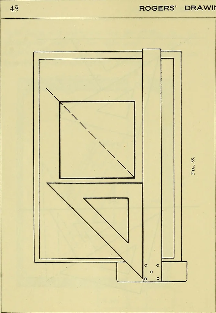 An illustration from Rogers' drawing and design; an educational treatise relating to linear drawing; machine design; working drawings; transmission methods; steam, electrical and metal working machines and parts; lathes; boiler and parts; instruments and their use; tables, etc, 1913, leaf 37