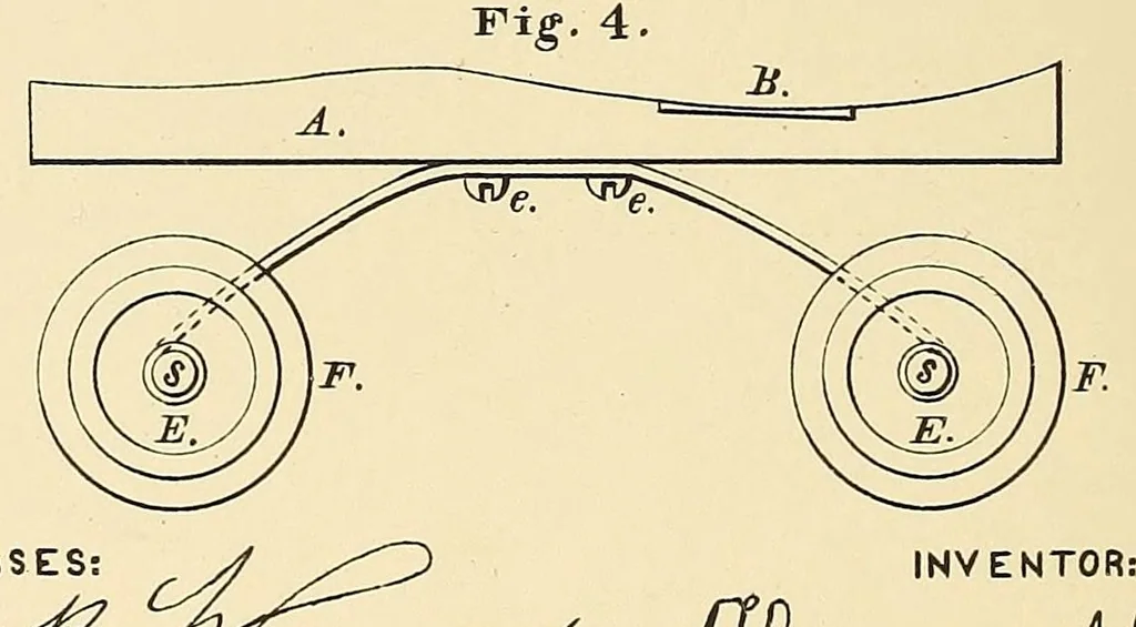 An illustration from [Roller-skate patents], 1861, leaf 806