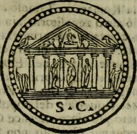 An illustration from Roma antica, 1666, leaf 154