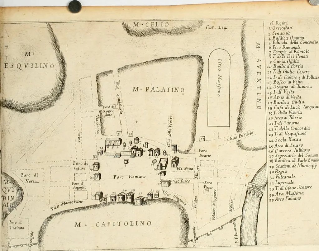 An illustration from Roma antica, 1666, leaf 245
