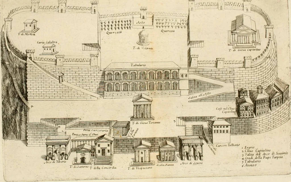 An illustration from Roma antica, 1666, leaf 317