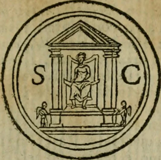 An illustration from Roma antica, 1666, leaf 348