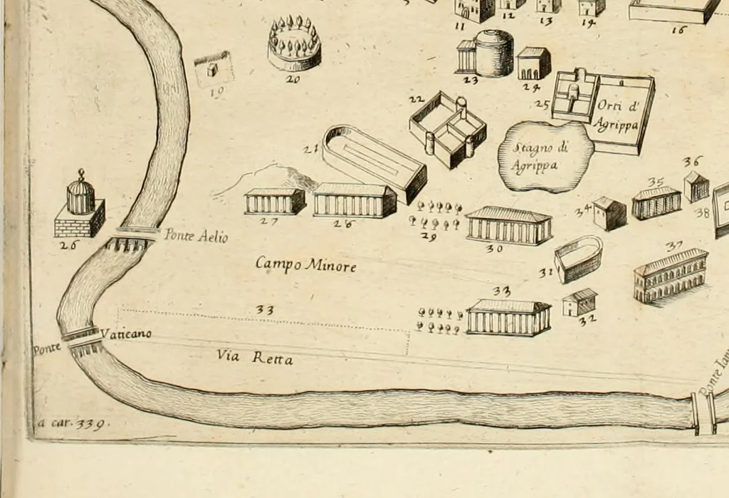An illustration from Roma antica, 1666, leaf 375