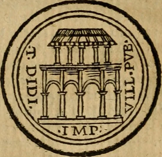An illustration from Roma antica, 1666, leaf 389