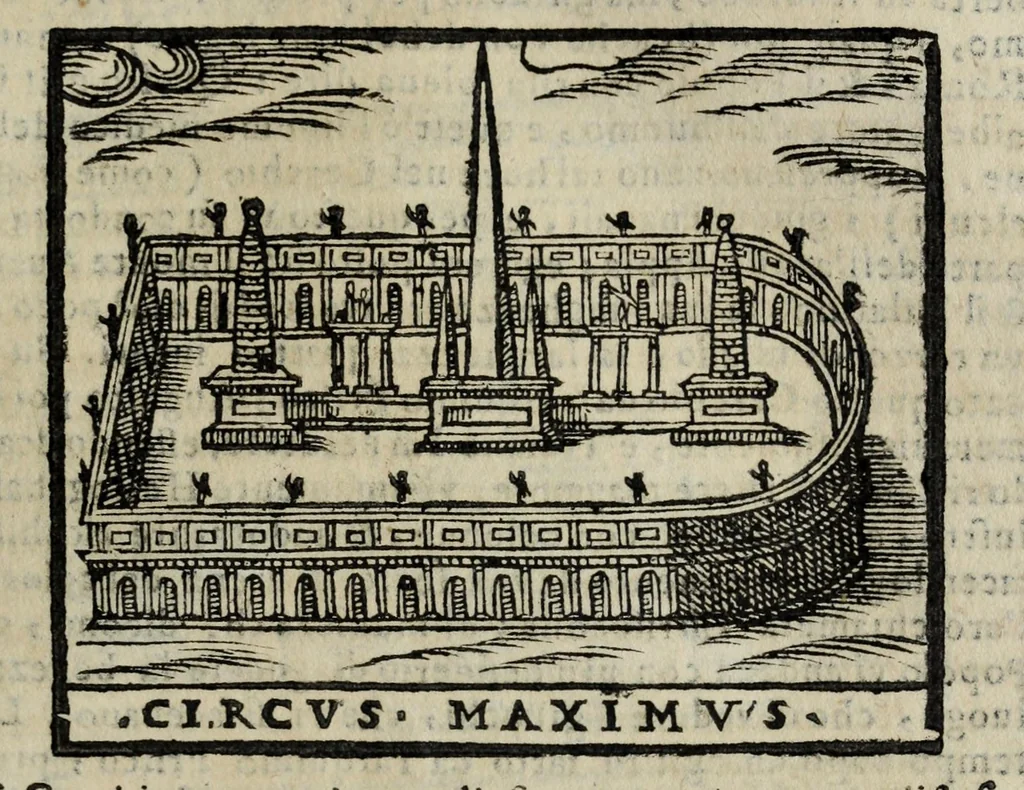An illustration from Roma antica e moderna : nella quale si contengono chiese, monasterij, hospedali, compagnie, collegij, e seminarij, tempij, teatri, anfiteatri, naumachie, cerchi, fori, curie, palazzi, e statue, librerie, musei, pitture, scolture, & i nomi de gli artefici : indice de' sommi pontefici, imperatori, e duchi : con vna copiosissima tauola, & altre nuoue aggiunte, 1653, leaf 535