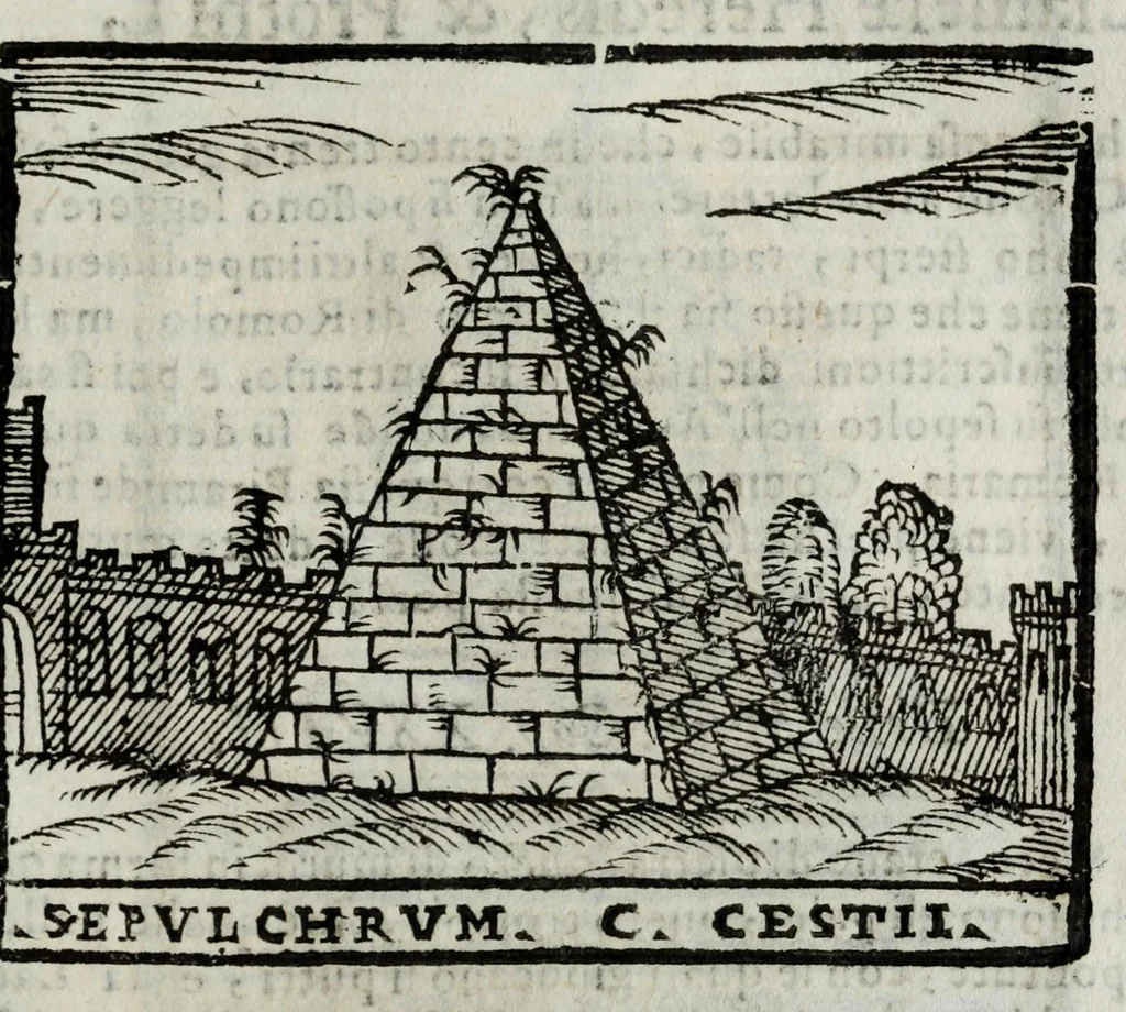 An illustration from Roma antica e moderna : nella quale si contengono chiese, monasterij, hospedali, compagnie, collegij, e seminarij, tempij, teatri, anfiteatri, naumachie, cerchi, fori, curie, palazzi, e statue, librerie, musei, pitture, scolture, & i nomi de gli artefici : indice de' sommi pontefici, imperatori, e duchi : con vna copiosissima tauola, & altre nuoue aggiunte, 1653, leaf 593