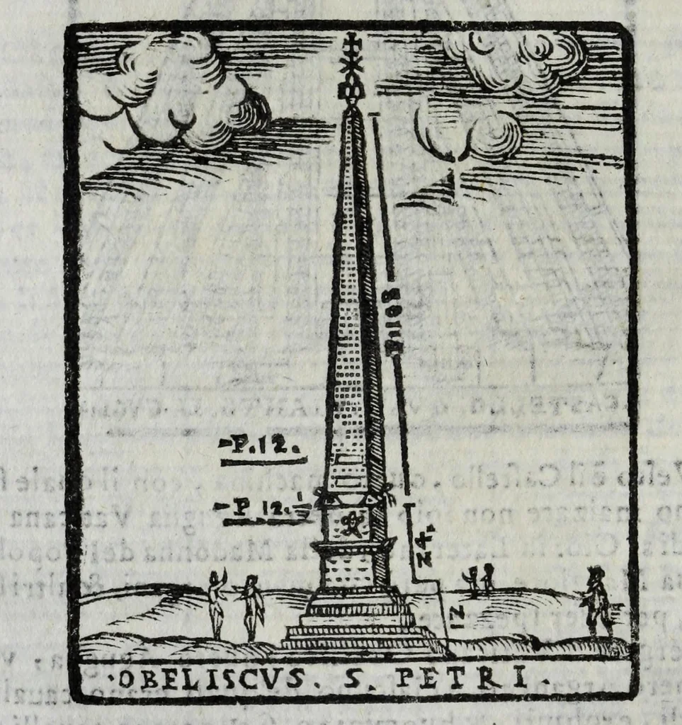 An illustration from Roma antica e moderna : nella quale si contengono chiese, monasterij, hospedali, compagnie, collegij, e seminarij, tempij, teatri, anfiteatri, naumachie, cerchi, fori, curie, palazzi, e statue, librerie, musei, pitture, scolture, & i nomi de gli artefici : indice de' sommi pontefici, imperatori, e duchi : con vna copiosissima tauola, & altre nuoue aggiunte, 1653, leaf 600