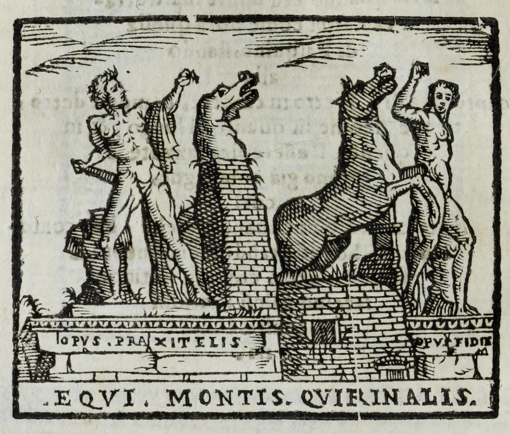 An illustration from Roma antica e moderna : nella quale si contengono chiese, monasterij, hospedali, compagnie, collegij, e seminarij, tempij, teatri, anfiteatri, naumachie, cerchi, fori, curie, palazzi, e statue, librerie, musei, pitture, scolture, & i nomi de gli artefici : indice de' sommi pontefici, imperatori, e duchi : con vna copiosissima tauola, & altre nuoue aggiunte, 1653, leaf 638