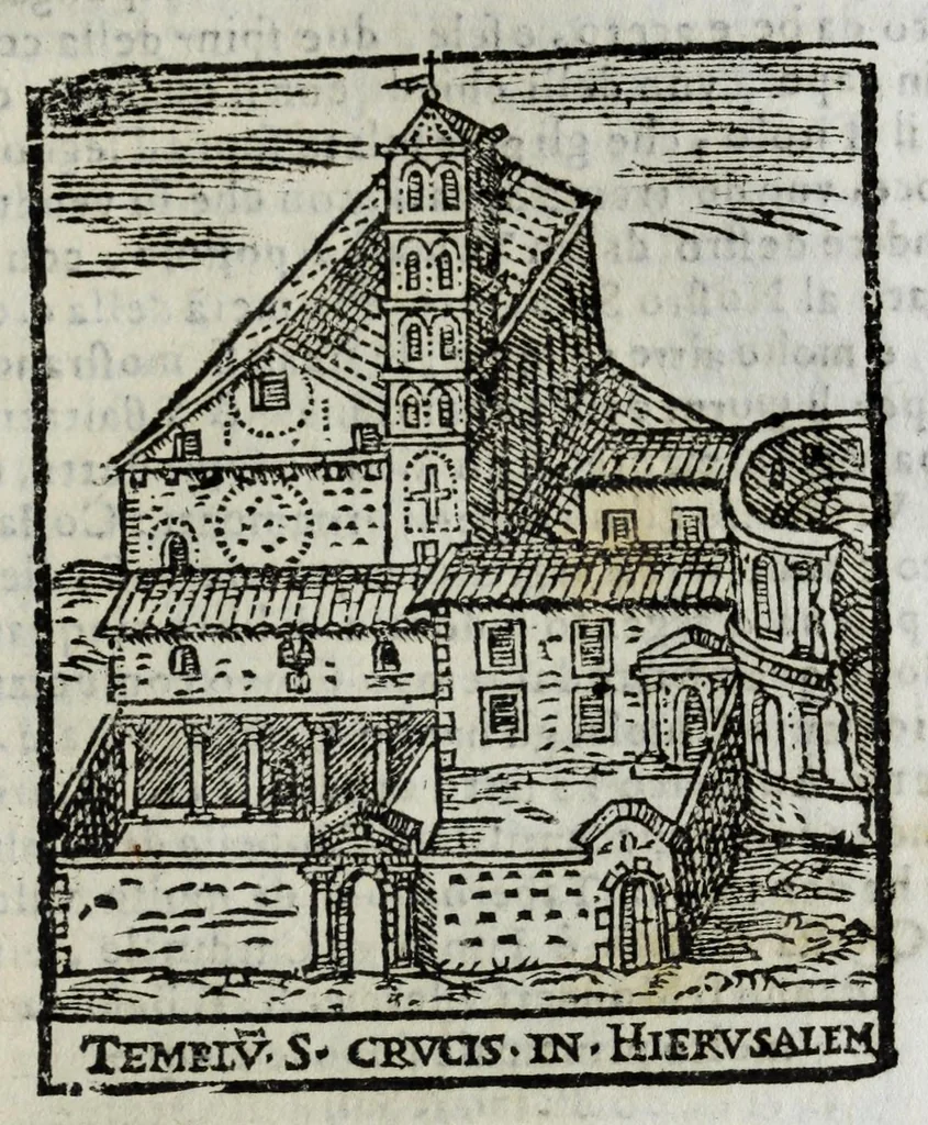 An illustration from Roma antica e moderna : nella quale si contengono chiese, monasterij, hospedali, compagnie, collegij, e seminarij, tempij, teatri, anfiteatri, naumachie, cerchi, fori, curie, palazzi, e statue, librerie, musei, pitture, scolture, & i nomi de gli artefici : indice de' sommi pontefici, imperatori, e duchi : con vna copiosissima tauola, & altre nuoue aggiunte, 1653, leaf 65