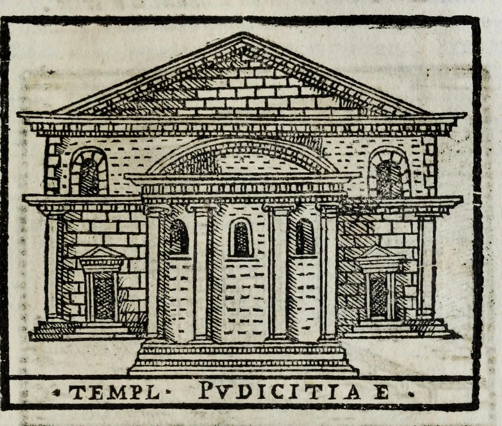 An illustration from Roma antica e moderna : nella quale si contengono chiese, monasterij, hospedali, compagnie, collegij, e seminarij, tempij, teatri, anfiteatri, naumachie, cerchi, fori, curie, palazzi, e statue, librerie, musei, pitture, scolture, & i nomi de gli artefici : indice de' sommi pontefici, imperatori, e duchi : con vna copiosissima tauola, & altre nuoue aggiunte, 1653, leaf 737