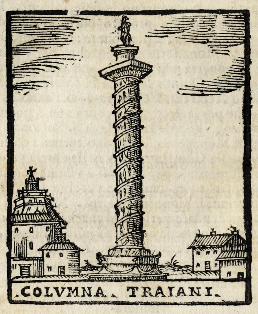 An illustration from Roma antica e moderna : nella quale si contengono chiese, monasterij, hospedali, compagnie, collegij e seminarij : tempij, teatri, anfiteatri, naumachie, cerchi, fori, curie, palazzi e statue : librarie, musei, pitture, scolture, & i nomi de gli artifici : indice de' sommi pontefici, imperatori, rè, e duchi : con vna copiosissima tauola, e aggiunta di tutte le cose notabili fatte sino al presente, 1677, leaf 188
