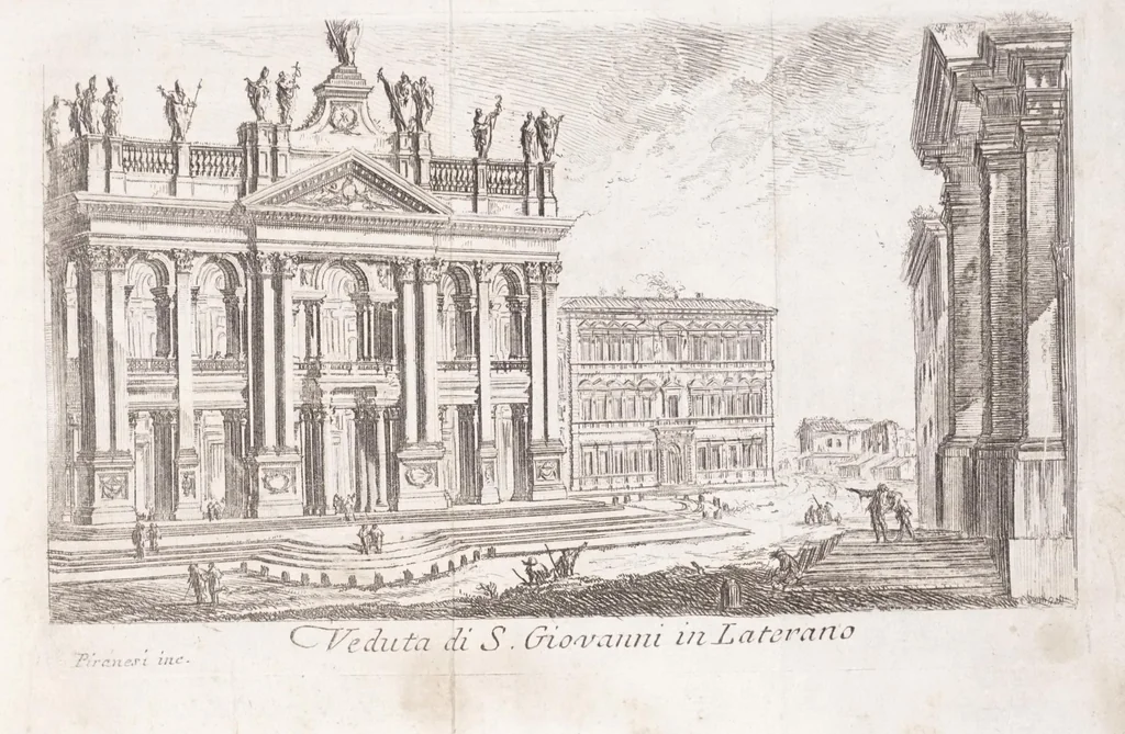 An illustration from Roma antica e moderna : nella quale si contengono chiese, monasterij, hospedali, compagnie, collegij e seminarij : tempij, teatri, anfiteatri, naumachie, cerchi, fori, curie, palazzi e statue : librarie, musei, pitture, scolture, & i nomi de gli artifici : indice de' sommi pontefici, imperatori, rè, e duchi : con vna copiosissima tauola, e aggiunta di tutte le cose notabili fatte sino al presente, 1677, leaf 97