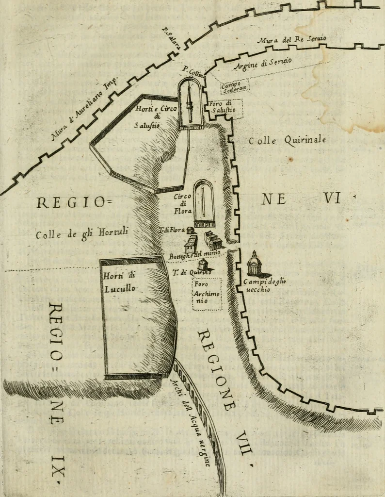 An illustration from Roma antica, 1666, leaf 222