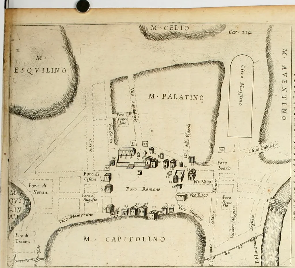 An illustration from Roma antica, 1666, leaf 247