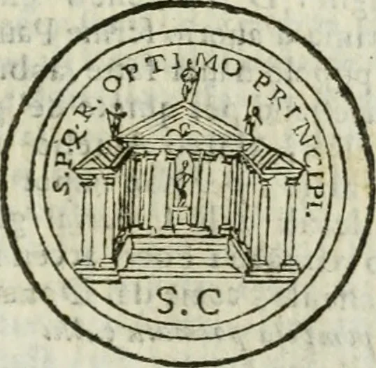 An illustration from Roma antica, 1666, leaf 298