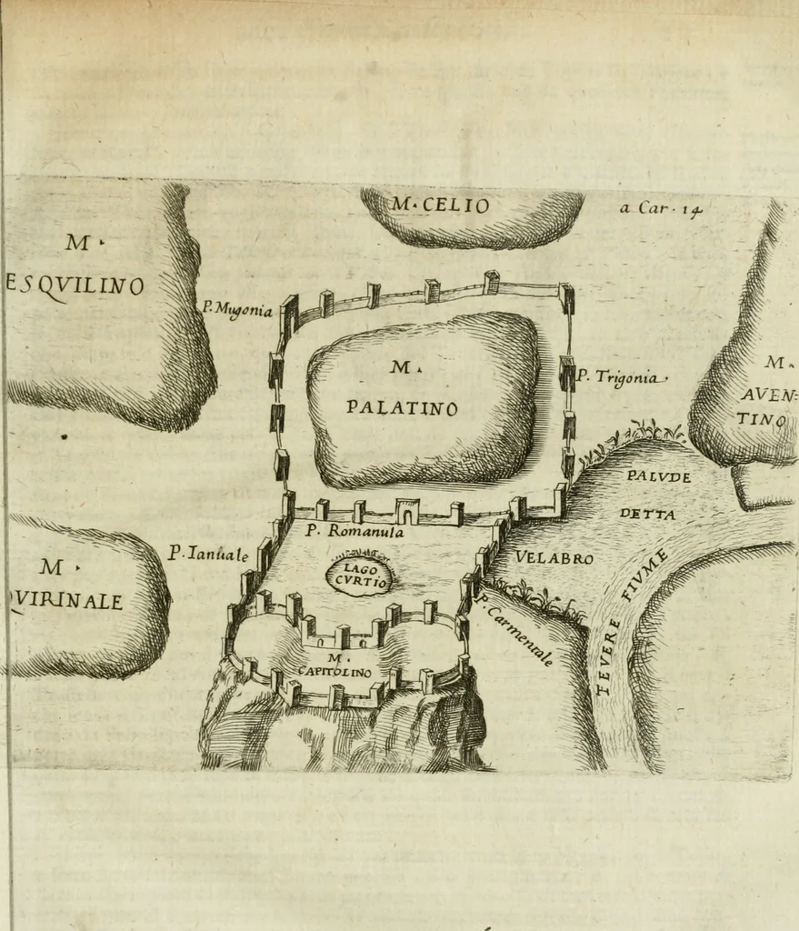 An illustration from Roma antica, 1666, leaf 36