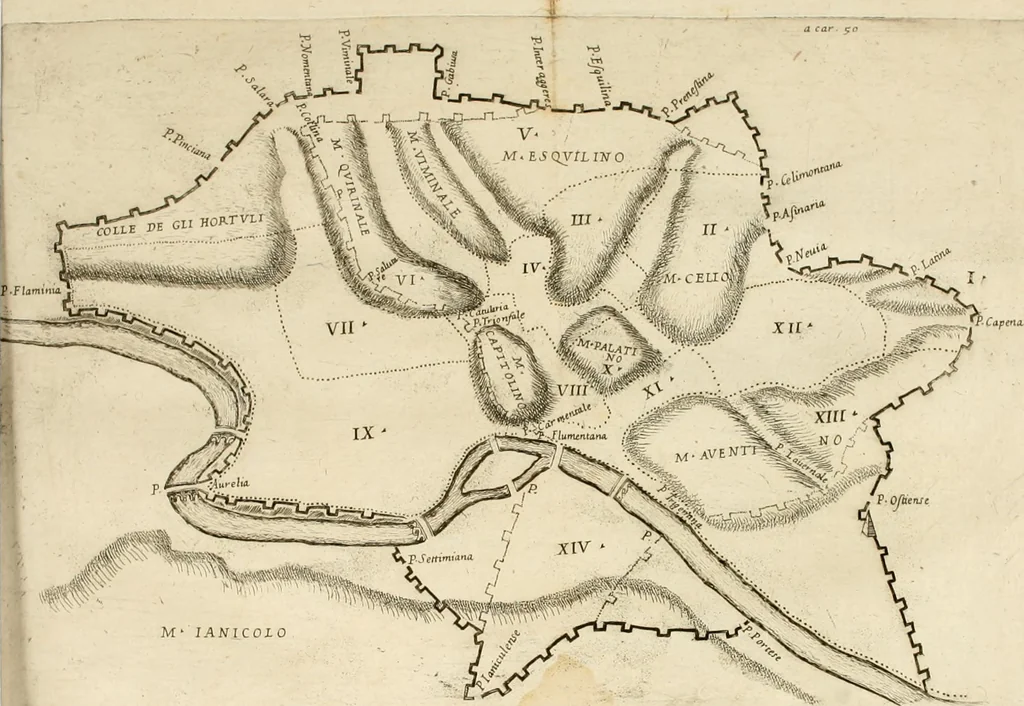 An illustration from Roma antica, 1666, leaf 75