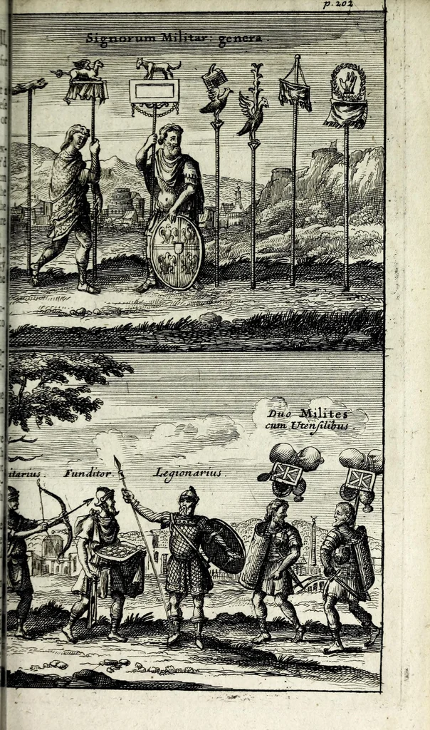 An illustration from Romae antiquae notitia, or, The antiquities of Rome : in two parts ... : with copper cuts of the principal buildings, &c. : to which are prefix'd two essays, concerning the Roman learning, and the Roman education, 1696, leaf 259
