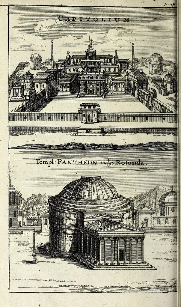 An illustration from Romae antiquae notitia, or, The antiquities of Rome : in two parts ... : with copper cuts of the principal buildings, &c. : to which are prefix'd two essays, concerning the Roman learning, and the Roman education, 1696, leaf 86