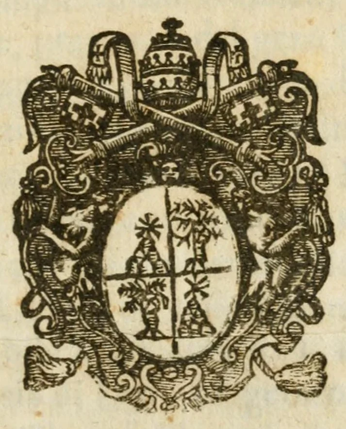An illustration from Roma e Tebro festeggianti per l'assuntione al felicissimo pontificato di n. sig. Alessandro settimo, pontefice ottimo massimo, 1665, leaf 9