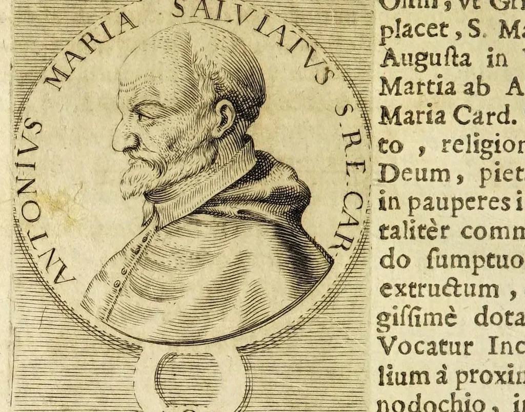 An illustration from Roma ex ethnica sacra sanctorum Petri, et Pauli apostolica praedicatione profuso sanguine, 1653, leaf 128