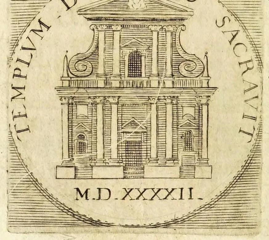 An illustration from Roma ex ethnica sacra sanctorum Petri, et Pauli apostolica praedicatione profuso sanguine, 1653, leaf 128