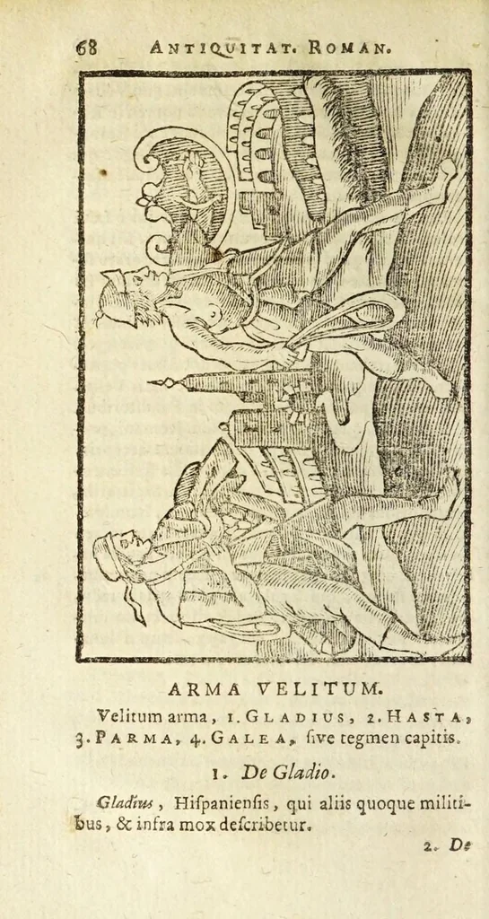 An illustration from Roma illvstrata, sive, Antiqvitatvm Romanarvm breviarivm : accessit Georgii Fabricii Chemnicensis veteris Romæ cum nova collatio ex nova recensione, 1657, leaf 84