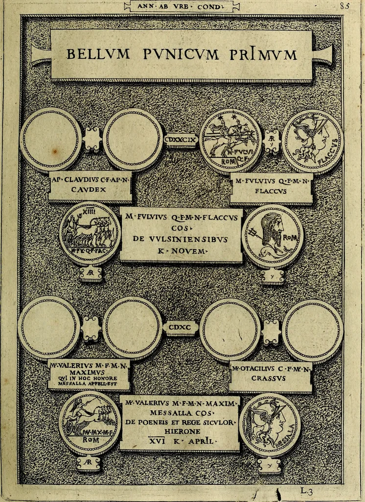 An illustration from Romanae et Graecae antiqvitatis monvmenta, e priscis nvmismatibvs, 1645, leaf 112