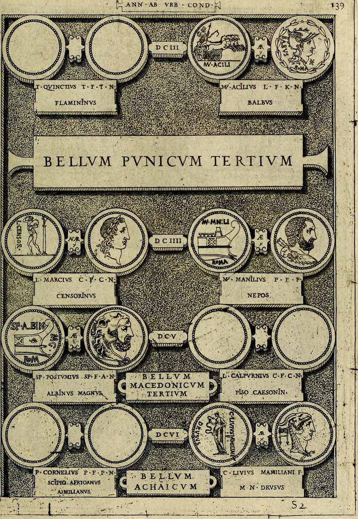 An illustration from Romanae et Graecae antiqvitatis monvmenta, e priscis nvmismatibvs, 1645, leaf 166