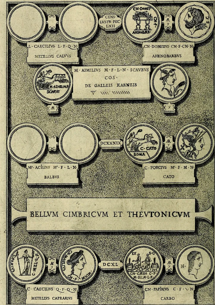 An illustration from Romanae et Graecae antiqvitatis monvmenta, e priscis nvmismatibvs, 1645, leaf 179