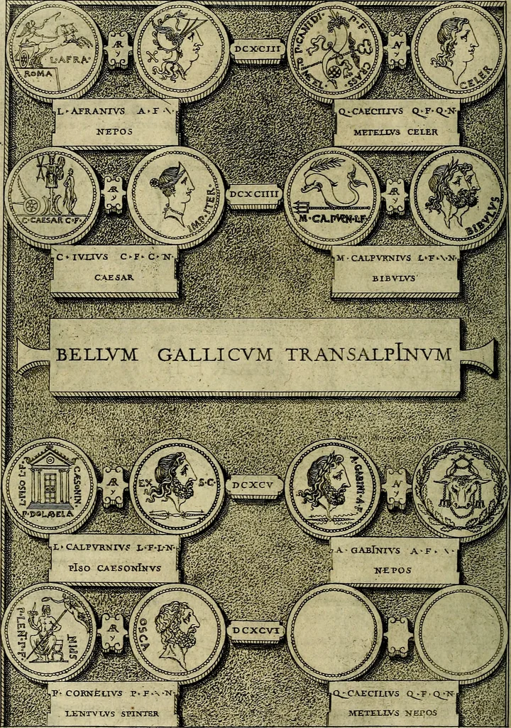 An illustration from Romanae et Graecae antiqvitatis monvmenta, e priscis nvmismatibvs, 1645, leaf 201
