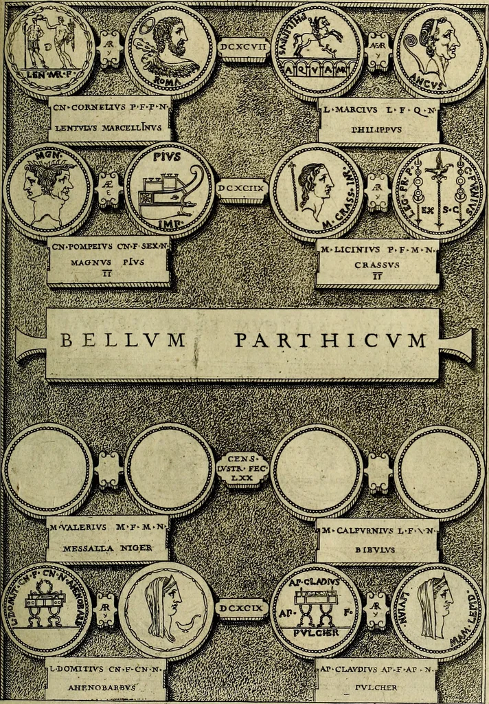 An illustration from Romanae et Graecae antiqvitatis monvmenta, e priscis nvmismatibvs, 1645, leaf 202