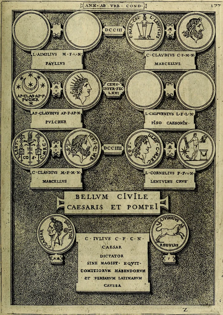 An illustration from Romanae et Graecae antiqvitatis monvmenta, e priscis nvmismatibvs, 1645, leaf 204